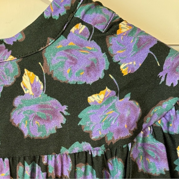 Nwt Zadig & Voltaire Floral Long Sleeve 
Reveal Roses Lavender Mini Blue Dress - Picture 8 of 9